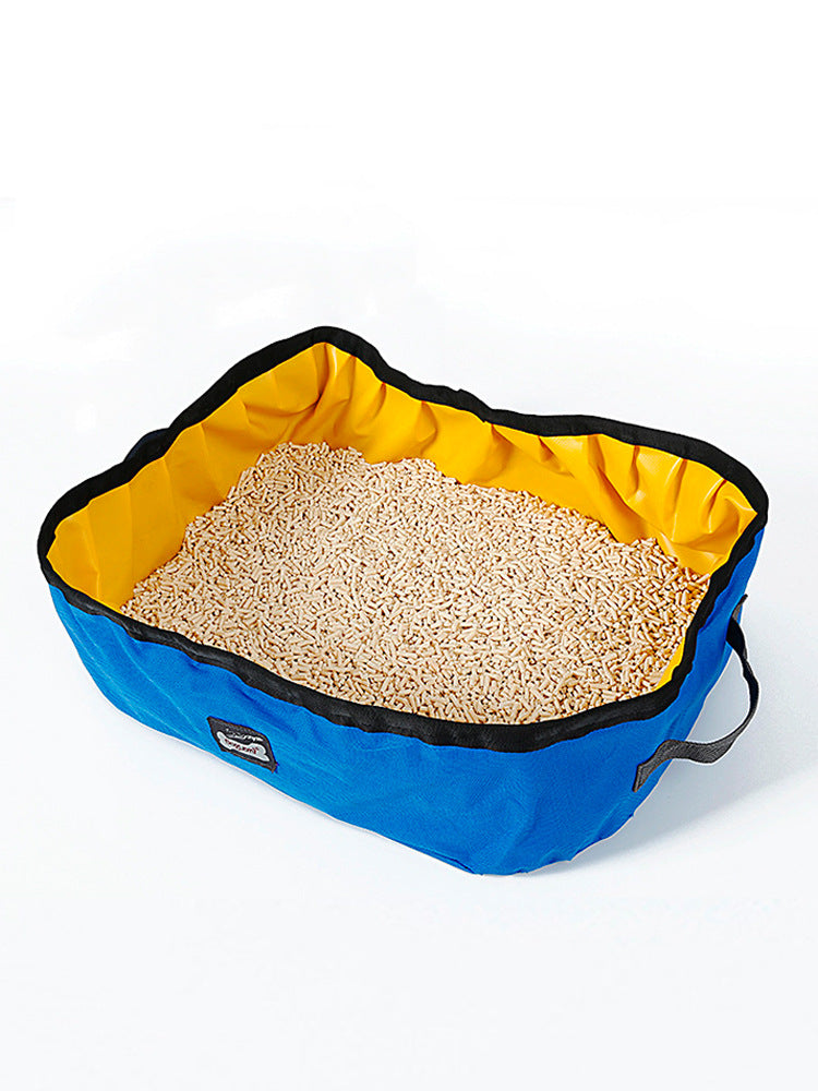 Boîte à litière pour chat pliante portable hors de la voiture grande boîte à litière pour chat en plein air sortie de voyage chat toilette chat fournitures