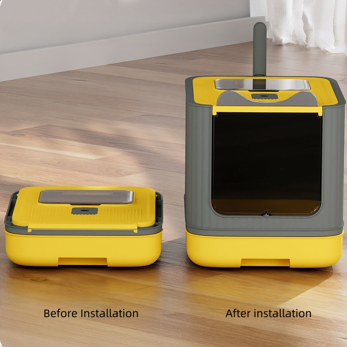 Bac Litière Chat XXL - Couvercle Rabattable 2 Portes