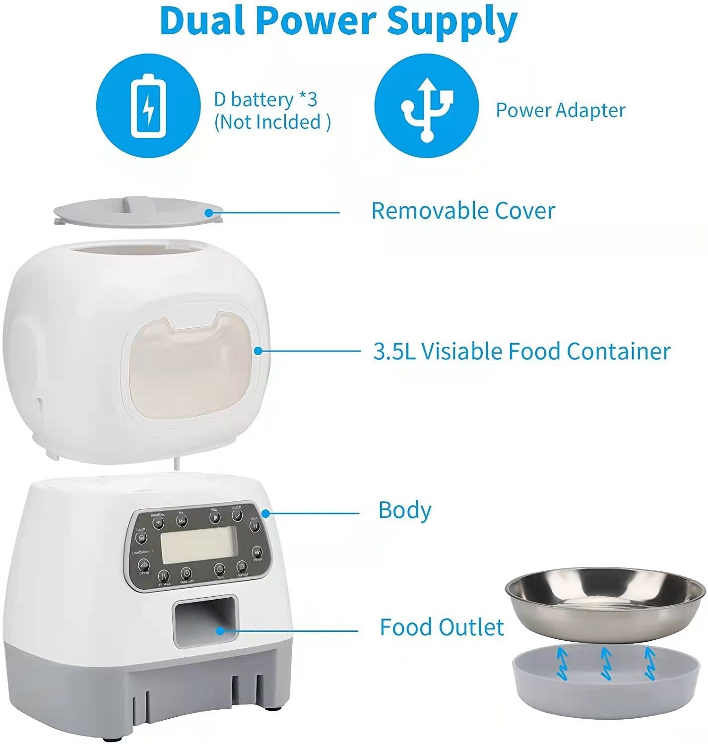Elf Pet Feeder Automatic Feeder Fixed-point Feeder Manual Feeding WiFi Feeder