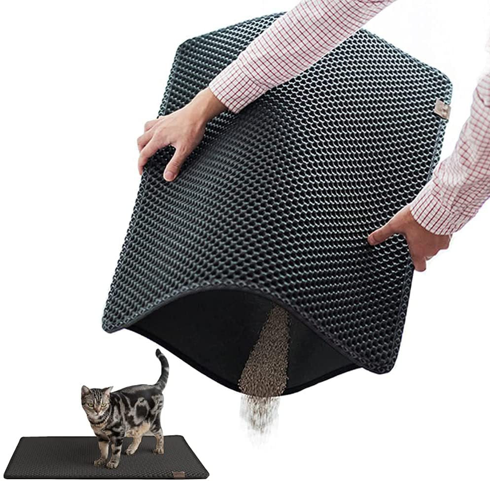 Cat Rubbing Mat Double-layer Leaking Sand Cat Litter Basin Falling Sand Mat Cat Toilet Set Sand Control Sand Mat