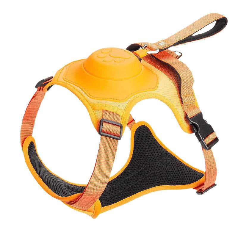 Laisse pour chien, laisse rétractable intégrée à la poitrine et au dos, harnais de style gilet pour chien de taille moyenne et grande pour éviter toute rupture