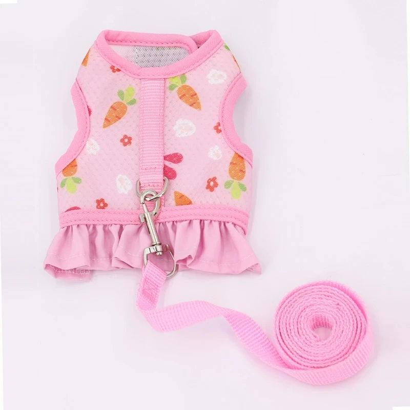 Harnais pour lapin avec laisse, boucle réglable, gilet et jupe en maille respirante - Autres