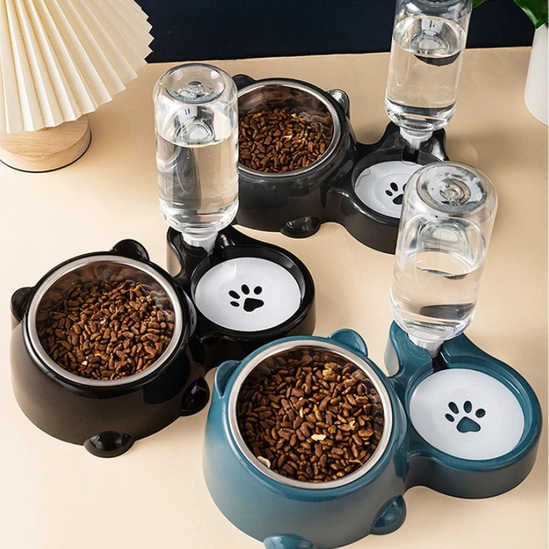 Distributeur Eau Croquettes Chat Chien - Automatique