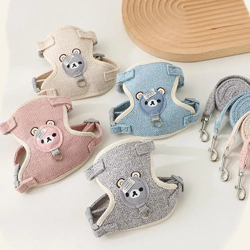 Harnais Chien Chat Mignon - Laisse Incluse