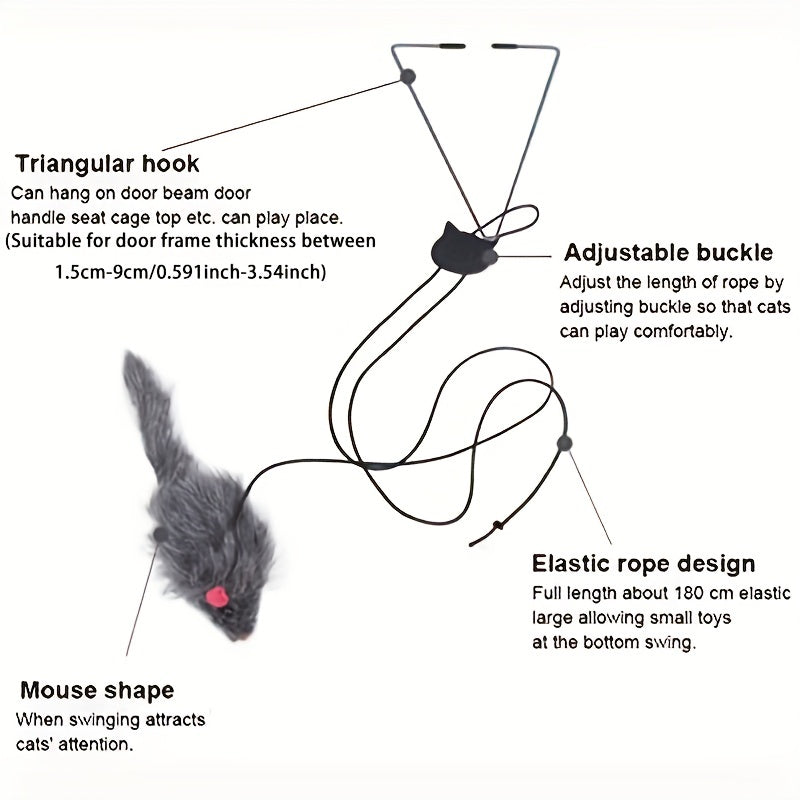Souris à Accrocher Chat - Jouet Suspendu Interactif