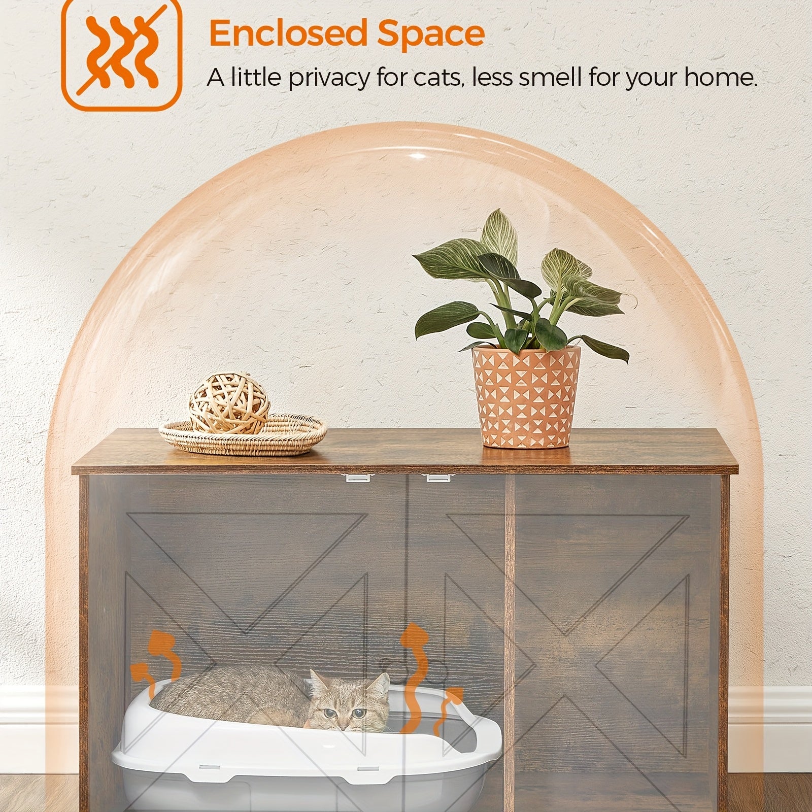 Meuble Litière Chat Table - Spacieux & Privé Design