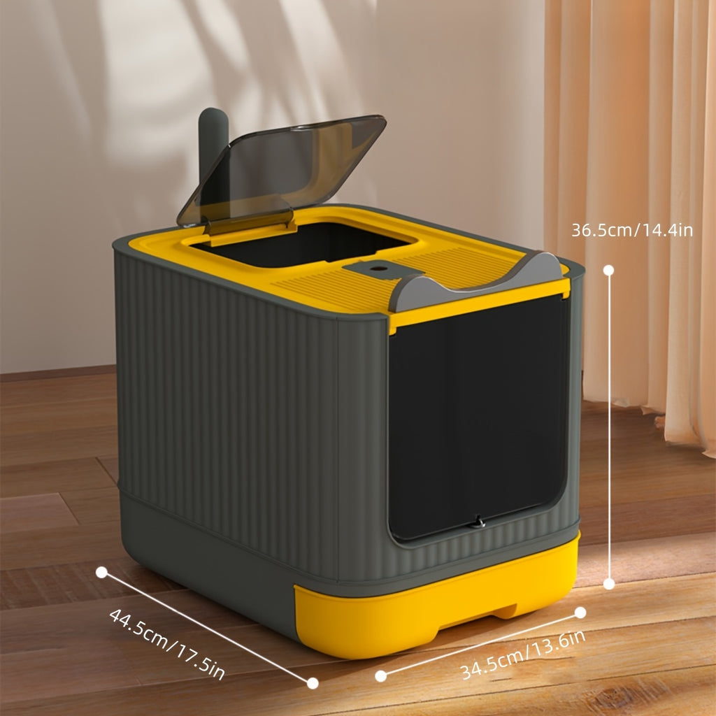 Bac Litière Chat XXL - Couvercle Rabattable 2 Portes