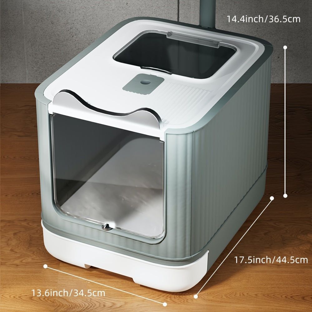 Bac Litière Chat XXL - Couvercle Rabattable 2 Portes